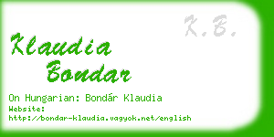 klaudia bondar business card